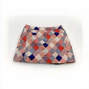 Kate Park Womens USA America Red, White, Blue Pull On Skort Petite Large PL(A21)